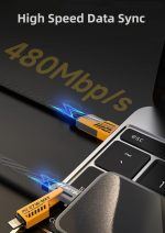 ⁦كابل شاحن USB متعدد 15 سم، شحن سريع 65 واط 3 في 1  (Lightning, Type-C & Micro USB)⁩ - الصورة ⁦2⁩